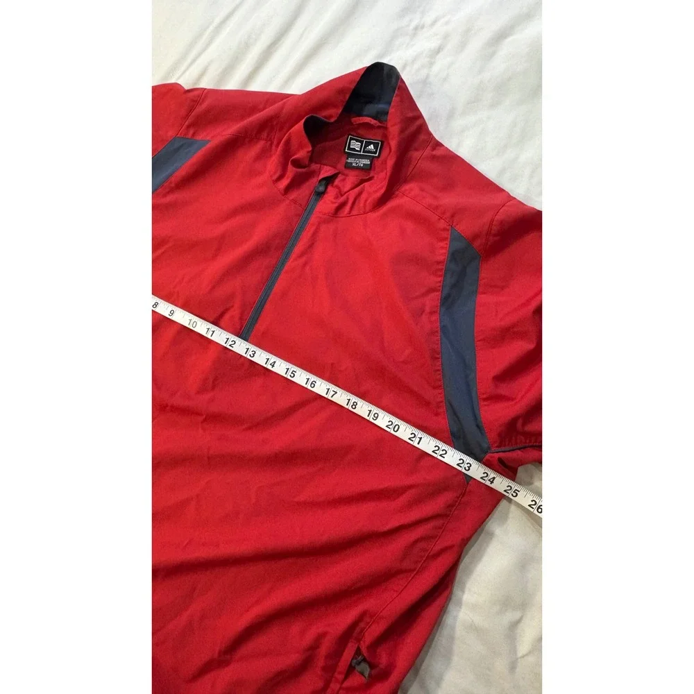 Adidas Golf‎ Pullover Jacket Mens XL Red Quarter Zip Long Sleeve Performance